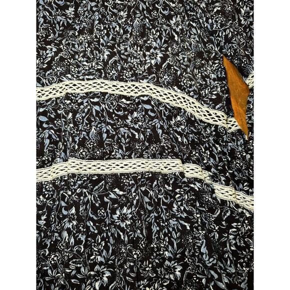 Free People Floral Blue Tunic Boho Lace Size XS - Picture 3 of 6